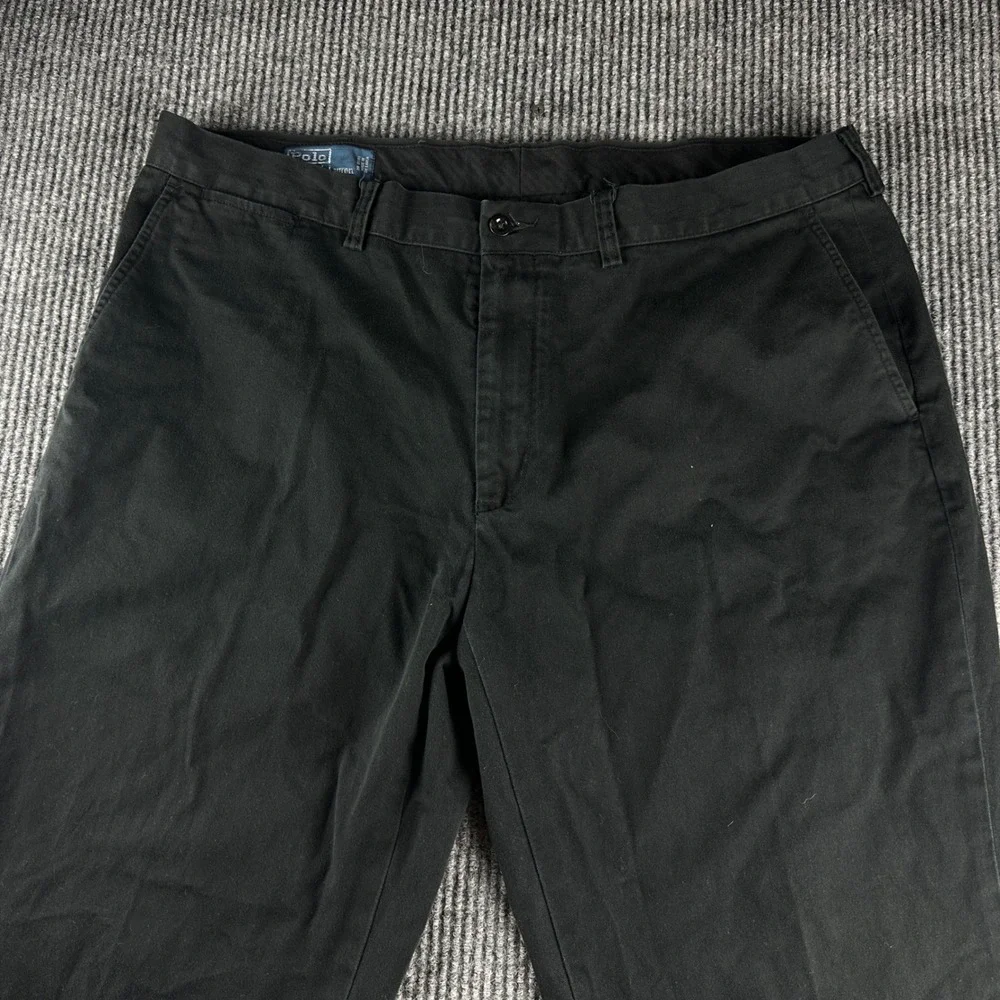 Polo Ralph Lauren Preston Pant Mens 40x30 Black Cotton Chino Straight Trousers